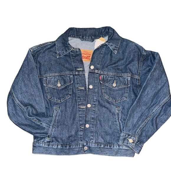 LEVIS LADIES 100% JEAN JACKET MADE FROM PJ COTTONIZED HEMP. JACKET IS SIZE XS - Picture 5 of 7
